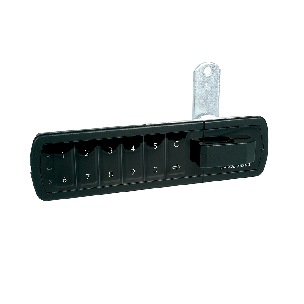 CompX Pearl, electronic push button cabinet lock, 7/16″ – PRLK-M-L-1-BK