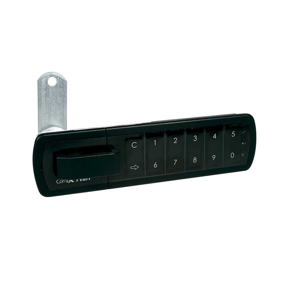 CompX Pearl, electronic push button cabinet lock, 7/16″ – PRLK-M-R-1-BK
