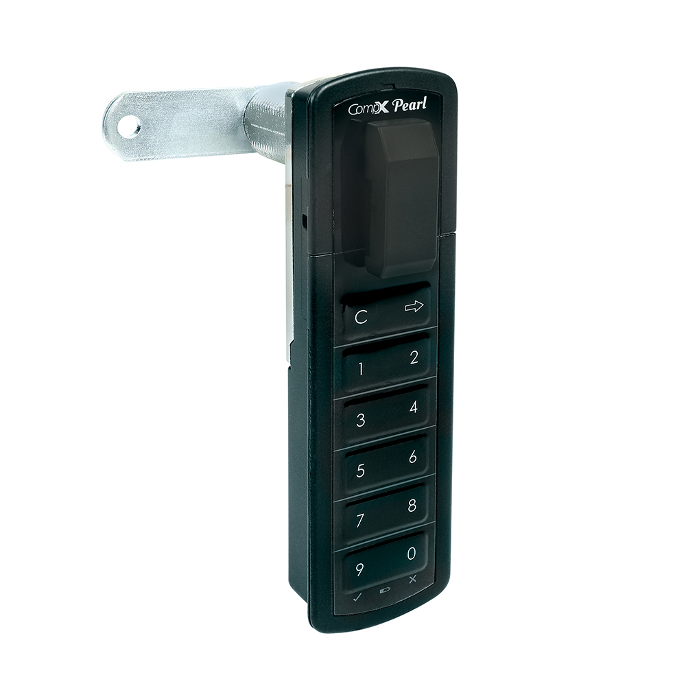 CompX Pearl, electronic push button cabinet lock; 1-3/16″ – PRLK-M-T-3-BK
