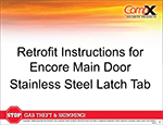Gilbarco Retrofit Instructions for Encore Main Door Stainless Steel Latch Tab