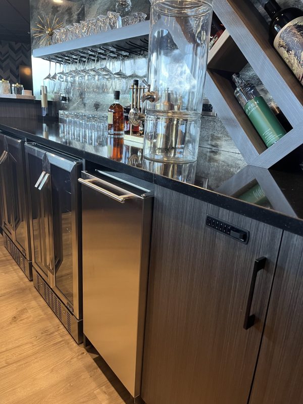Pearl installed recessed mount in a high end bar
